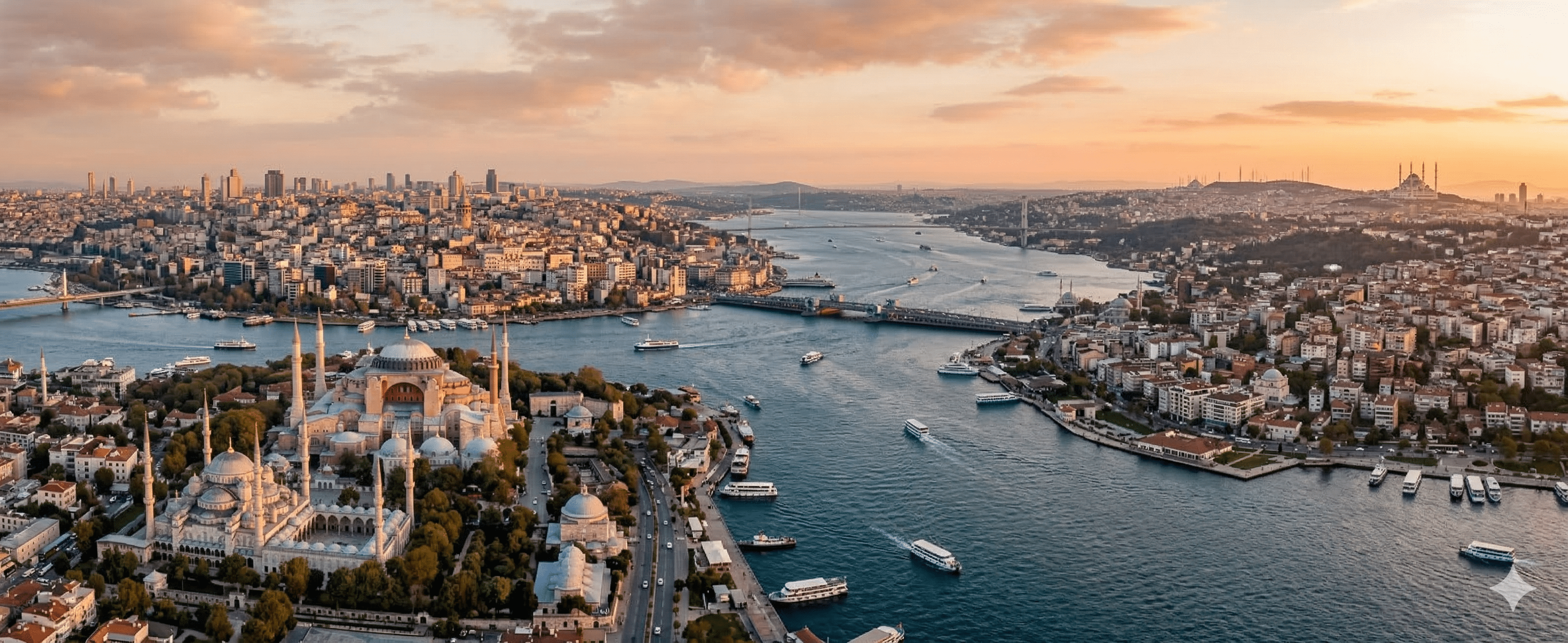 Bosphorus view and Istanbul skyline, podiatry education landing page cover.