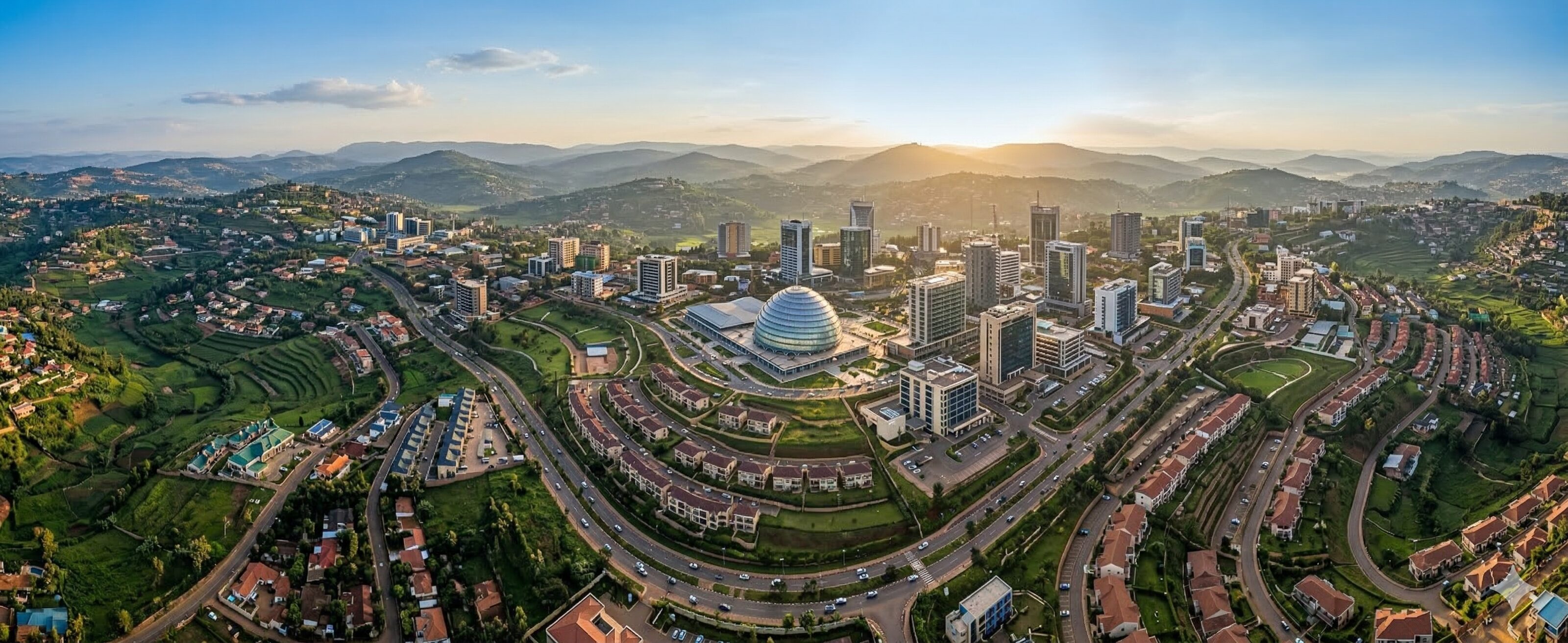 Modern architecture in Kigali, used for a professional podology course landing page.